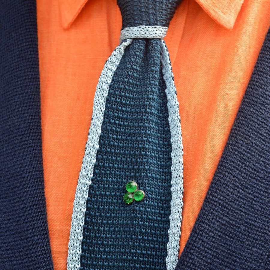 Victorian 9ct Gold Green Paste Clover Tie Pin | Parkin and Gerrish | Antique & Vintage Jewellery
