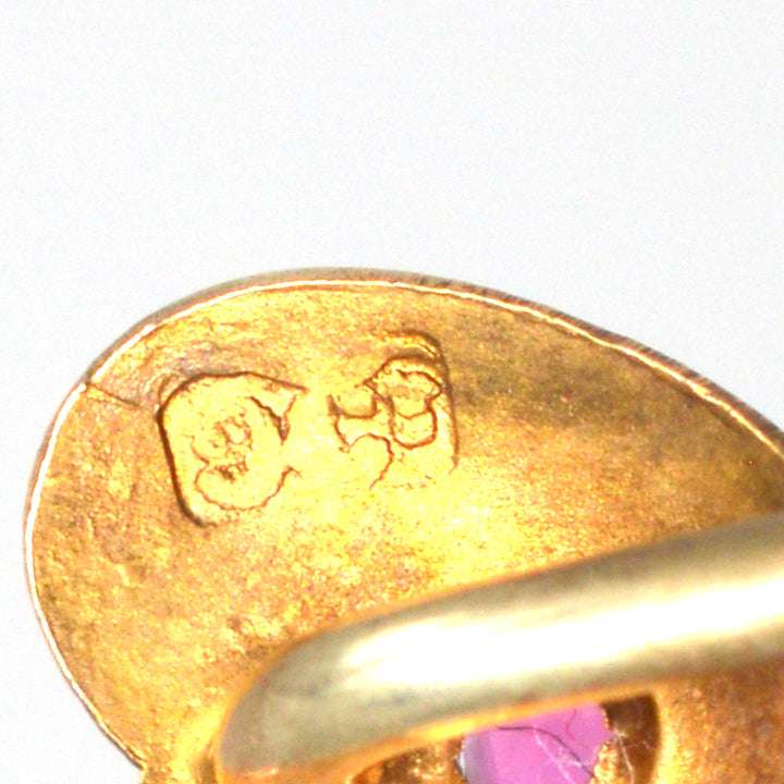 Victorian 9ct Gold Ruby Heart Tie Pin | Parkin and Gerrish | Antique & Vintage Jewellery
