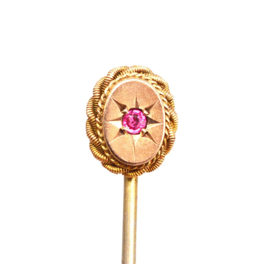 Victorian 9ct Gold Ruby Tie Pin | Parkin and Gerrish | Antique & Vintage Jewellery