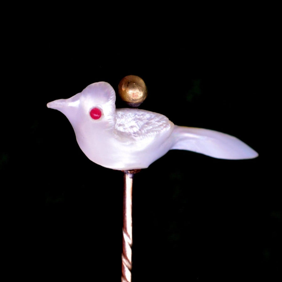 Victorian Baroque Pearl Tie Pin in shape of a Bird | Parkin and Gerrish | Antique & Vintage Jewellery