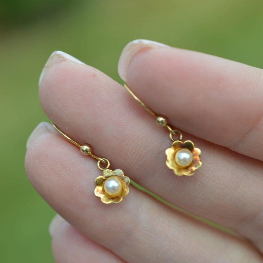 Vintage 1970s 9ct Gold and Pearl Earrings | Parkin and Gerrish | Antique & Vintage Jewellery