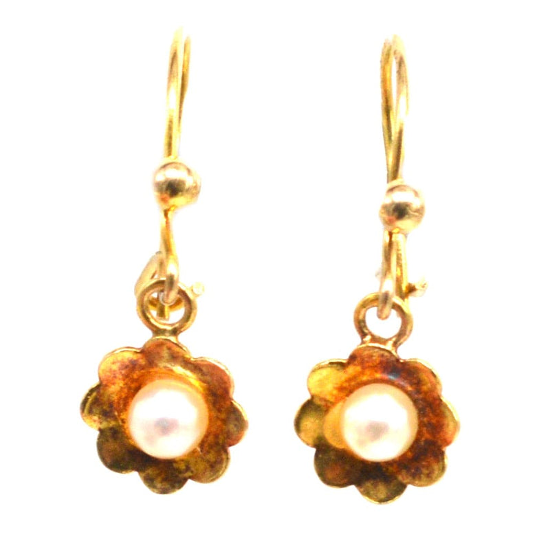 Vintage 1970s 9ct Gold and Pearl Earrings