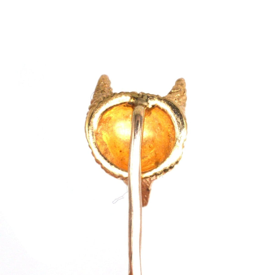 Vintage 1970s 9ct Gold Fox Head Tie Pin | Parkin and Gerrish | Antique & Vintage Jewellery