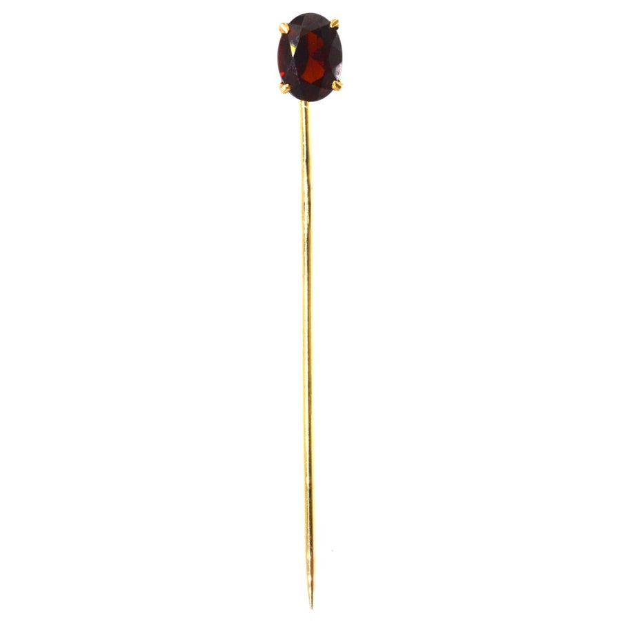 Vintage 9ct Gold Garnet Tie Pin | Parkin and Gerrish | Antique & Vintage Jewellery