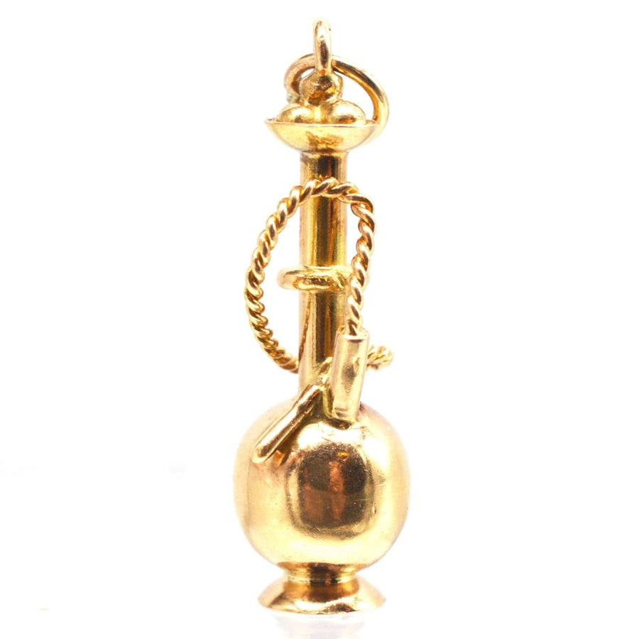 1960s 9ct Gold Hookah Pipe Charm / Pendant | Parkin and Gerrish | Antique & Vintage Jewellery