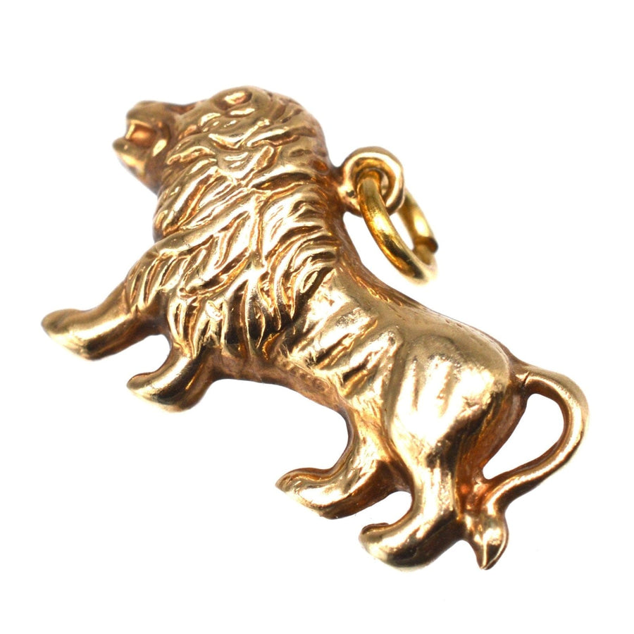 1960s 9ct Gold Leo Loin Charm Pendant | Parkin and Gerrish | Antique & Vintage Jewellery