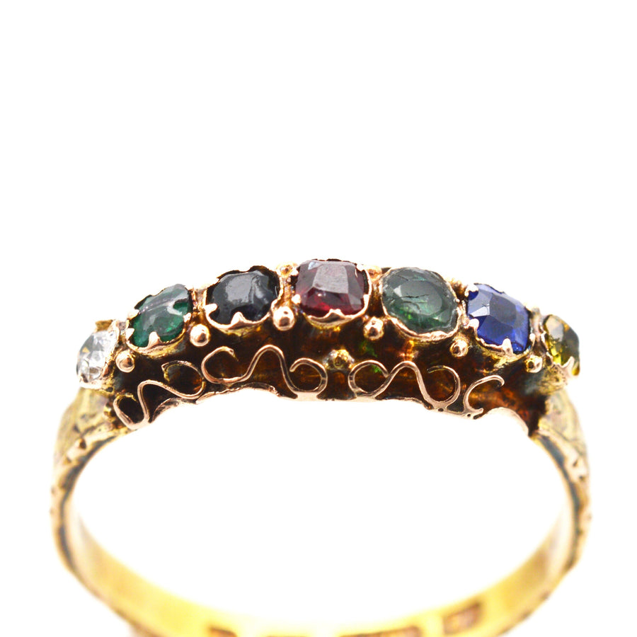 Victorian 15ct Gold Acrostic Ring Spelling 'Dearest'