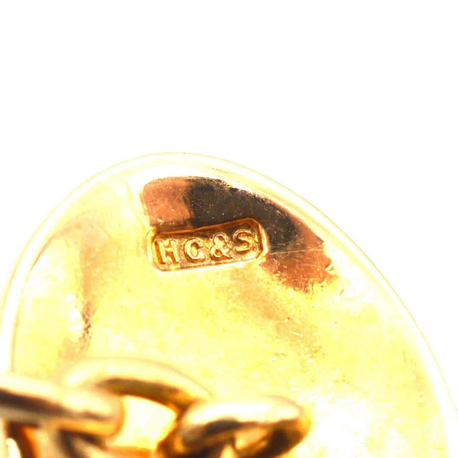 Art Deco 18ct Gold Plain Oval Cufflinks | Parkin and Gerrish | Antique & Vintage Jewellery