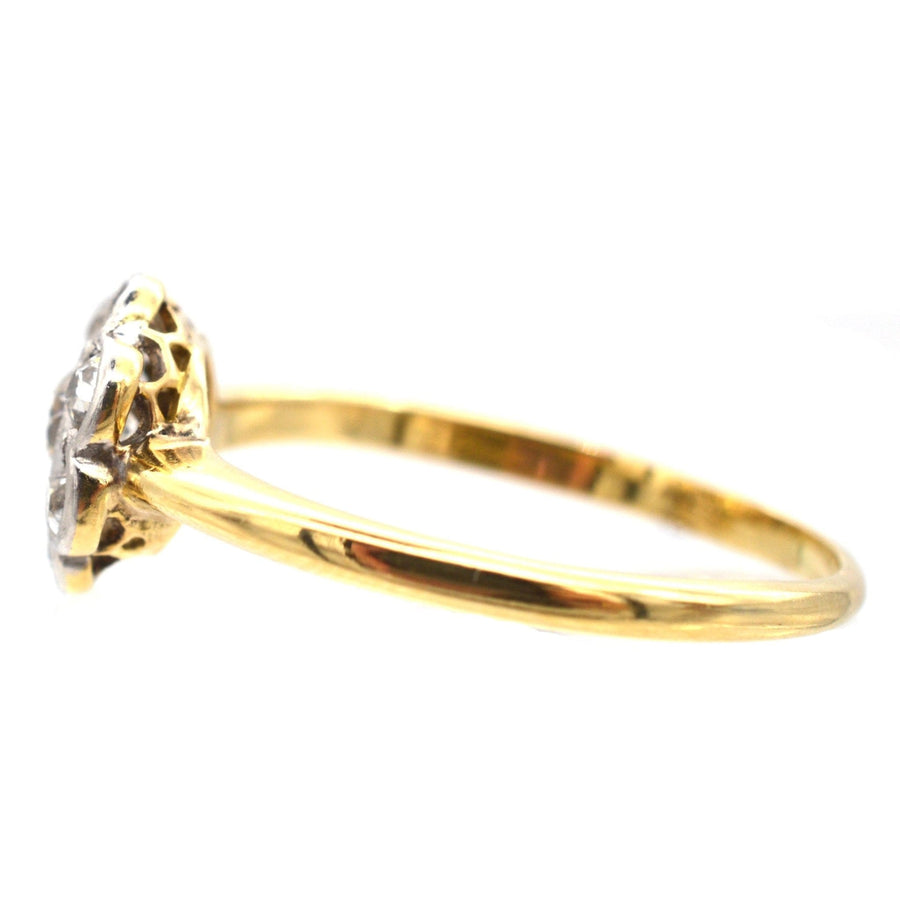 Art Deco 18ct Gold & Platinum Diamond Cluster Ring | Parkin and Gerrish | Antique & Vintage Jewellery