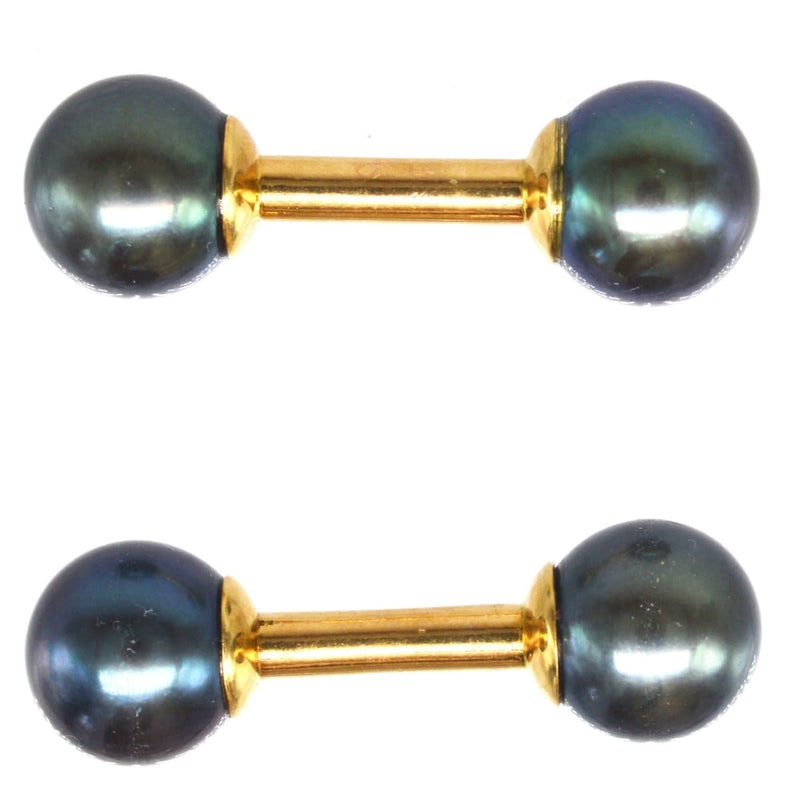 Art Deco 18ct Gold Tahitian Cultured Pearl Double Ended Cufflinks