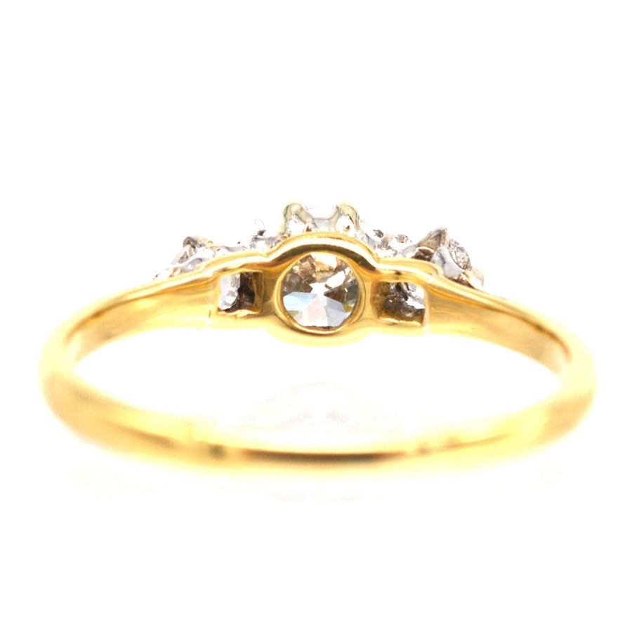 Art Deco 18ct Gold Transitional Cut Diamond Three Stone Ring | Parkin and Gerrish | Antique & Vintage Jewellery