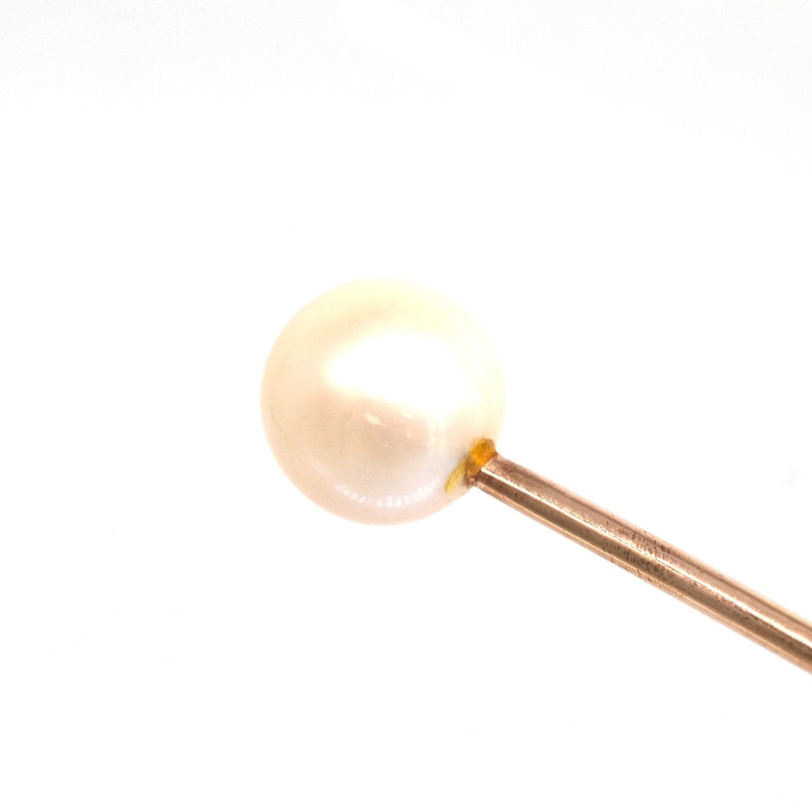 Art Deco 9ct Gold Cultured Pearl Tie Pin | Parkin and Gerrish | Antique & Vintage Jewellery
