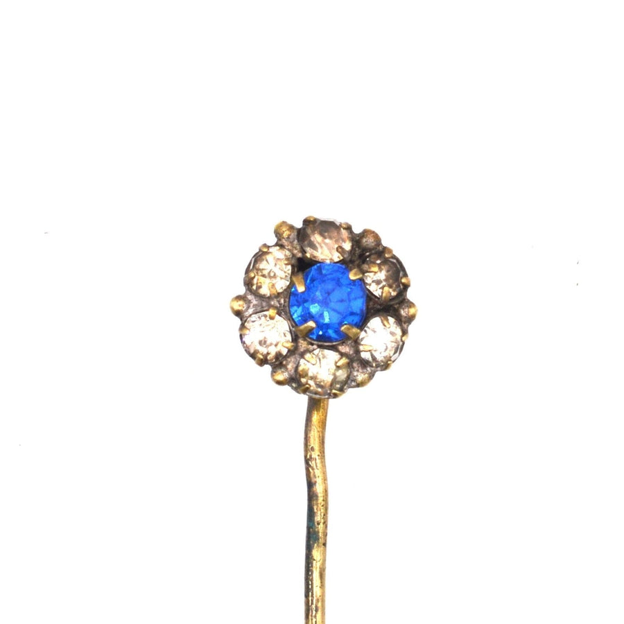 Art Deco Blue & White Paste Cluster Tie Pin | Parkin and Gerrish | Antique & Vintage Jewellery