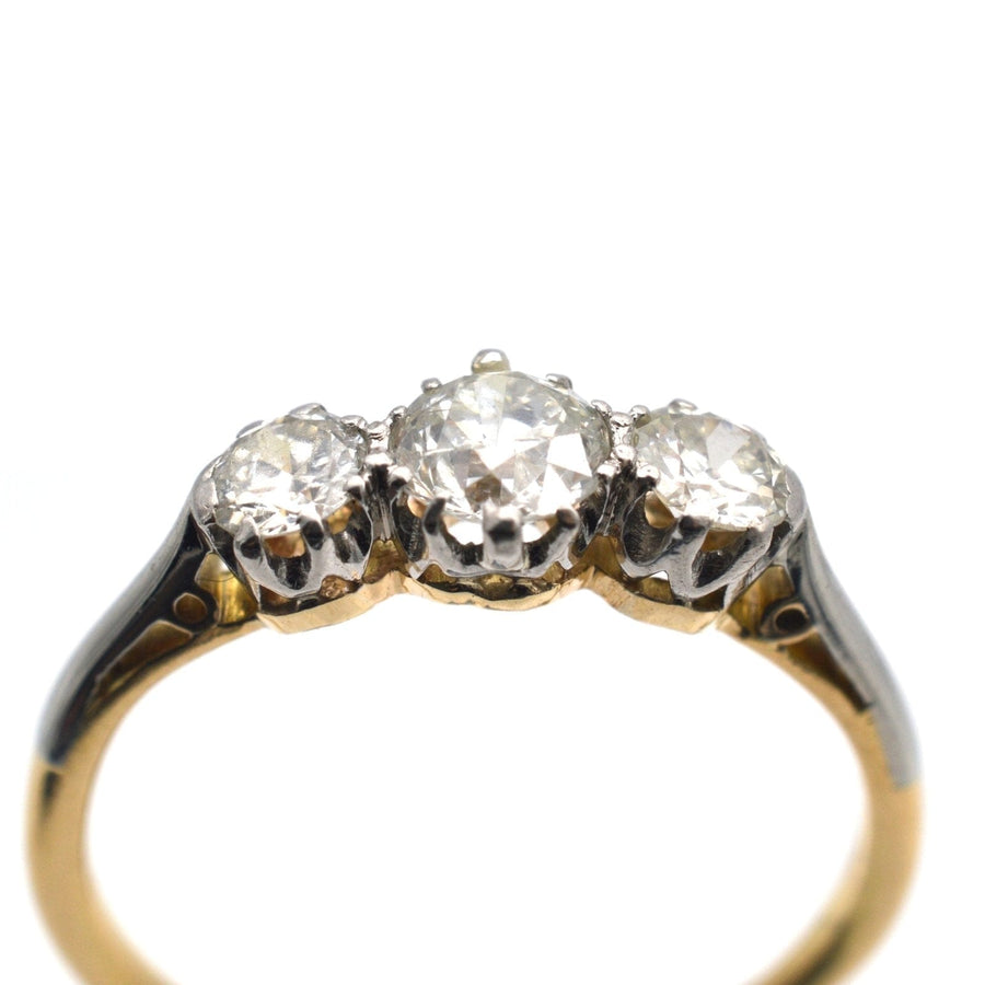 Art Deco Platinum and 18ct Gold Diamond Three Stone Ring | Parkin and Gerrish | Antique & Vintage Jewellery
