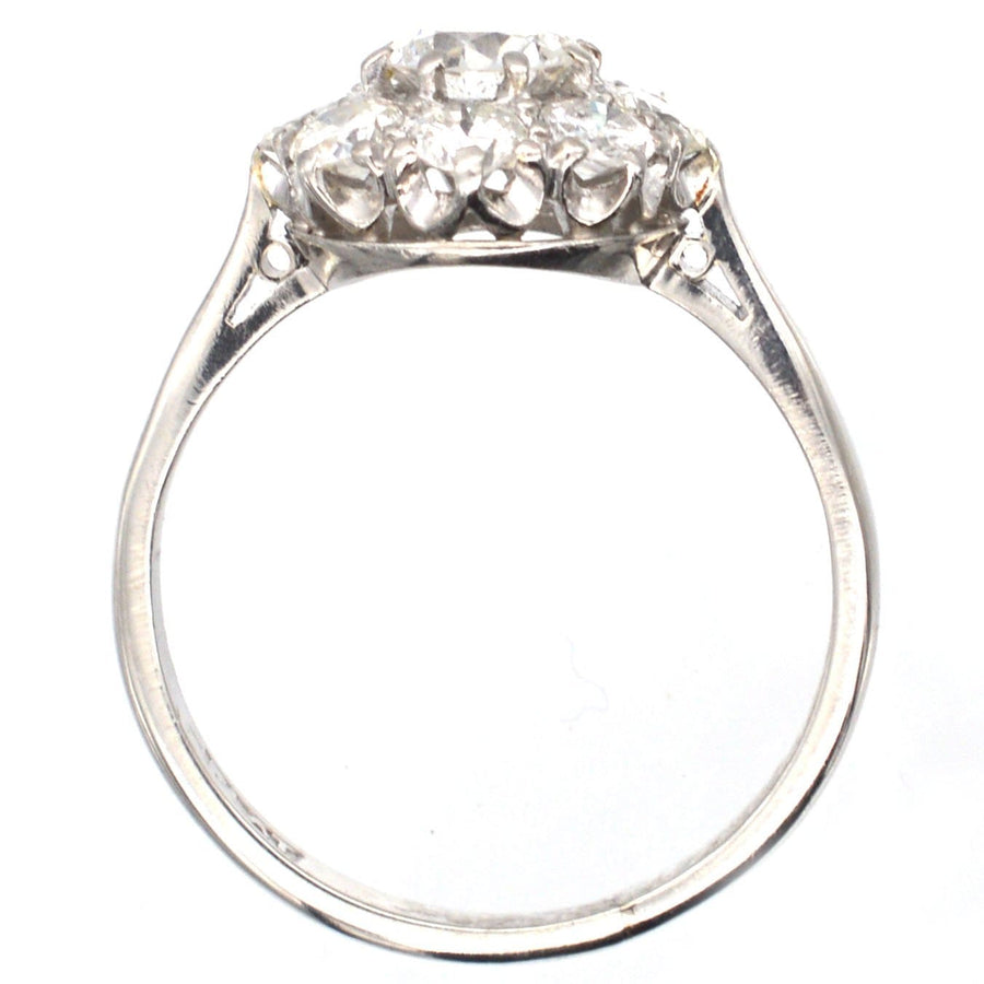 Art Deco Platinum and Diamond Cluster Ring | Parkin and Gerrish | Antique & Vintage Jewellery
