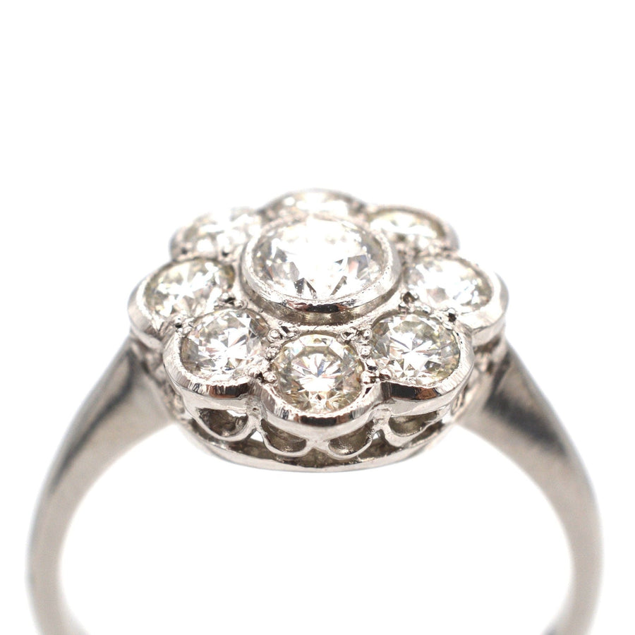 Art Deco Platinum Diamond Cluster Ring | Parkin and Gerrish | Antique & Vintage Jewellery