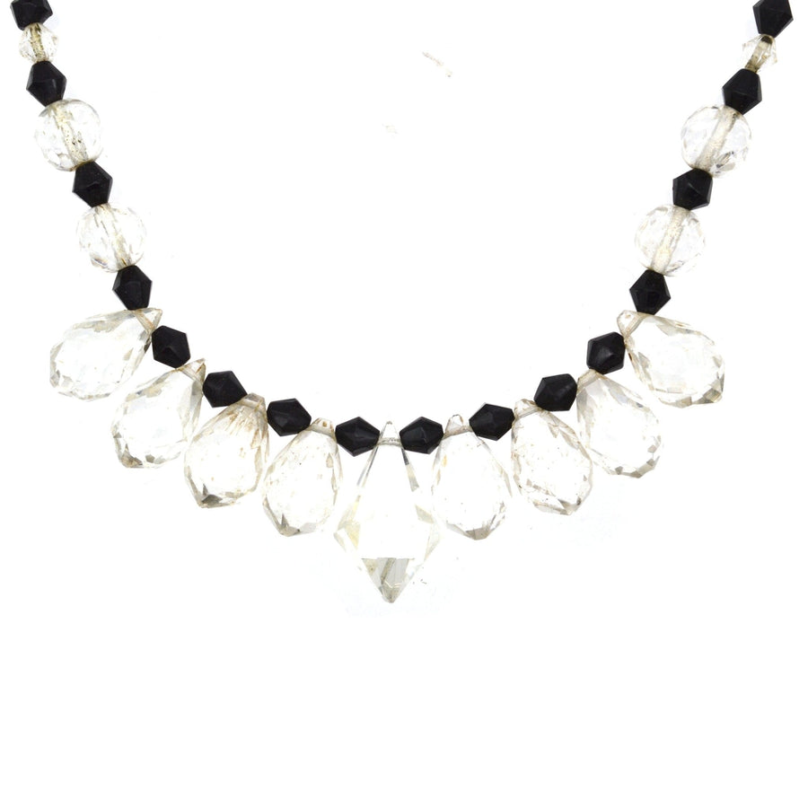 Art Deco Silver Black and White Paste Necklace | Parkin and Gerrish | Antique & Vintage Jewellery