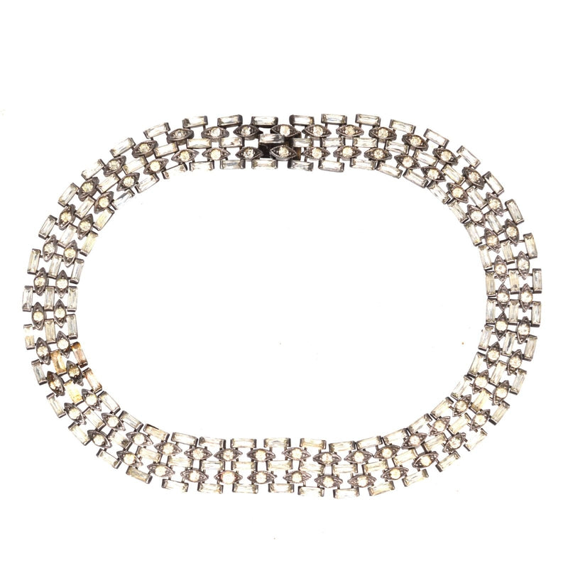Art Deco Silver Paste Choker Necklace