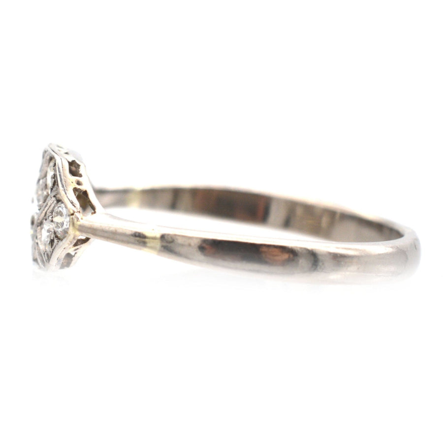 Art Nouveau 18ct White Gold & Platinum, Diamond Ring | Parkin and Gerrish | Antique & Vintage Jewellery