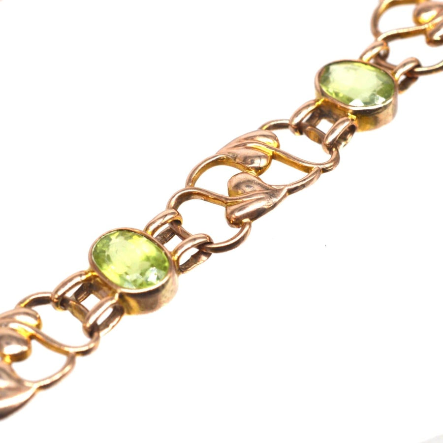 Art Nouveau 9ct Gold Peridot Bracelet | Parkin and Gerrish | Antique & Vintage Jewellery