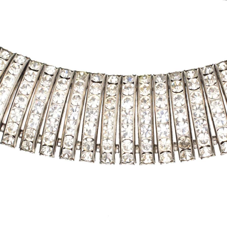 Butler and Wilson Silver-tone 1980s Wide Crystal Diamante Chocker Necklace | Parkin and Gerrish | Antique & Vintage Jewellery