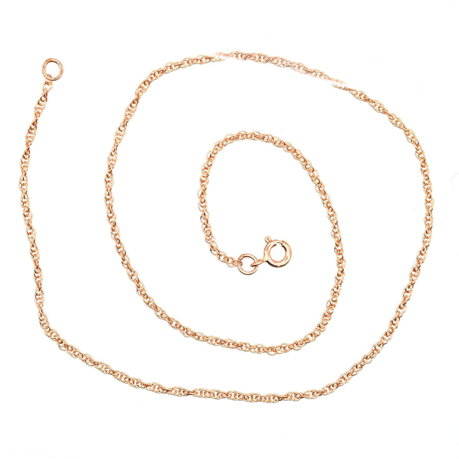 Contemporary 9ct Rose Gold Prince of Wales Rope Chain 16"/40cm | Parkin and Gerrish | Antique & Vintage Jewellery