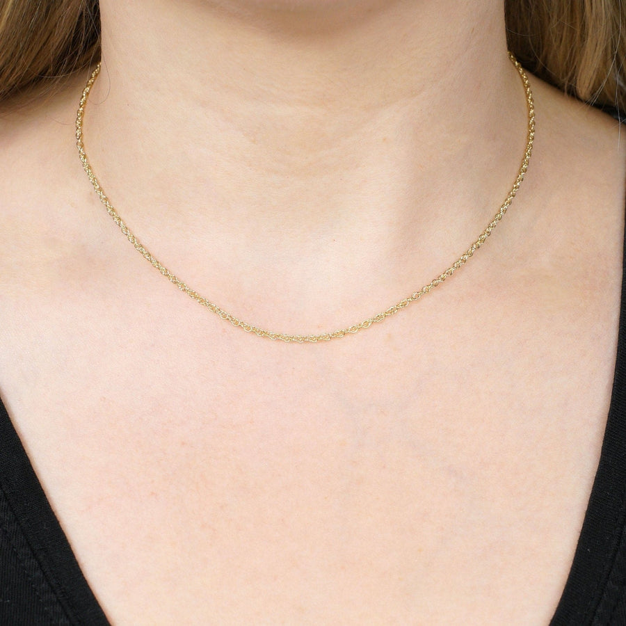 Contemporary 9ct Yellow Gold Prince of Wales Rope Chain 16"/40cm | Parkin and Gerrish | Antique & Vintage Jewellery