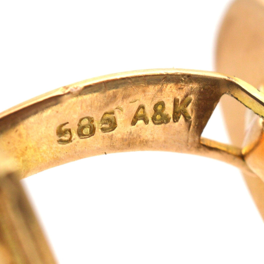 Danish Vintage 14ct Gold Lapis Lazuli Cufflinks by Aarre and Krogh | Parkin and Gerrish | Antique & Vintage Jewellery