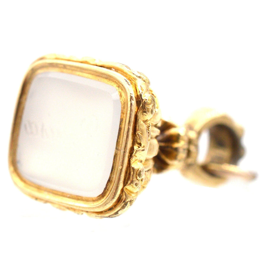 Decorative Georgian 18ct Gold Cased Chalcedony Seal Engraved with name Louisa | Parkin and Gerrish | Antique & Vintage Jewellery