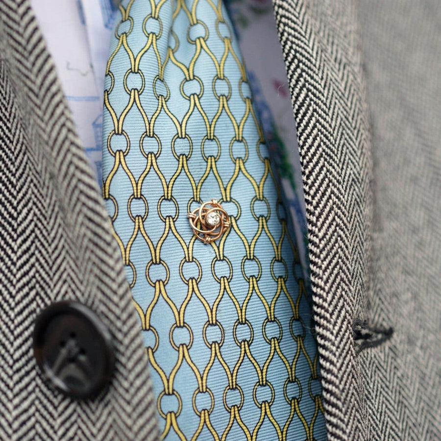 Early 20th Century Austro-Hungarian 14ct Gold and Diamond Knot Tie Pin | Parkin and Gerrish | Antique & Vintage Jewellery