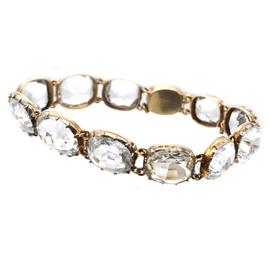 Early Victorian 15ct Gold Rock Crystal Collet Set Bracelet | Parkin and Gerrish | Antique & Vintage Jewellery