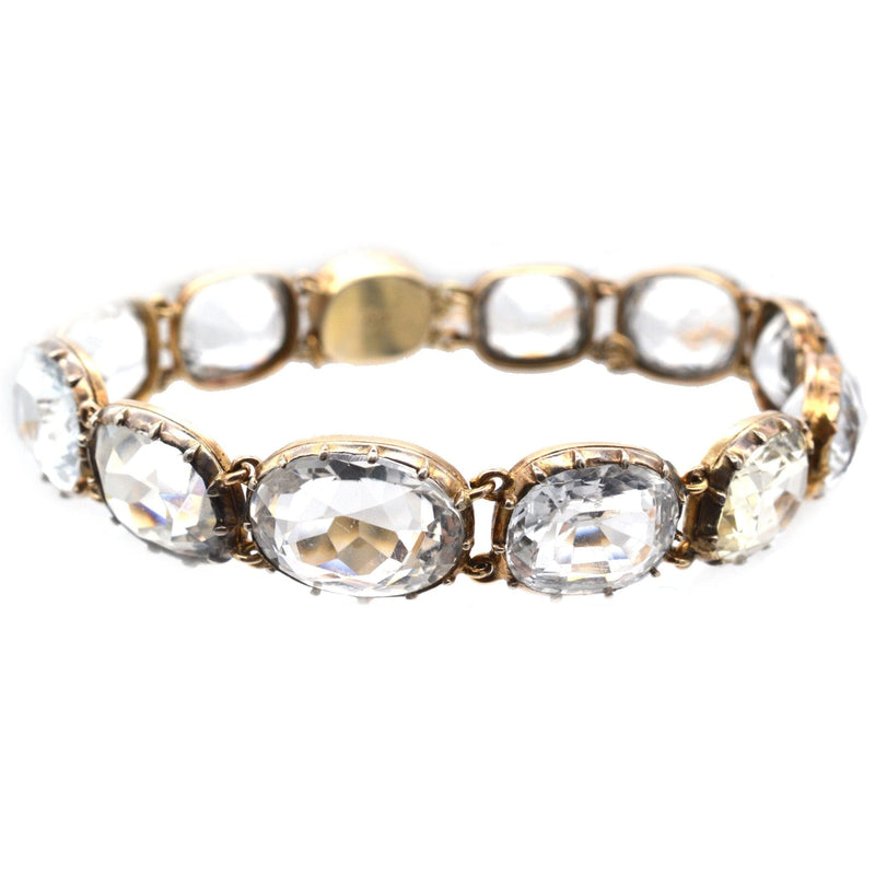 Bracelet serti de cristal de roche en or 15 carats de style victorien