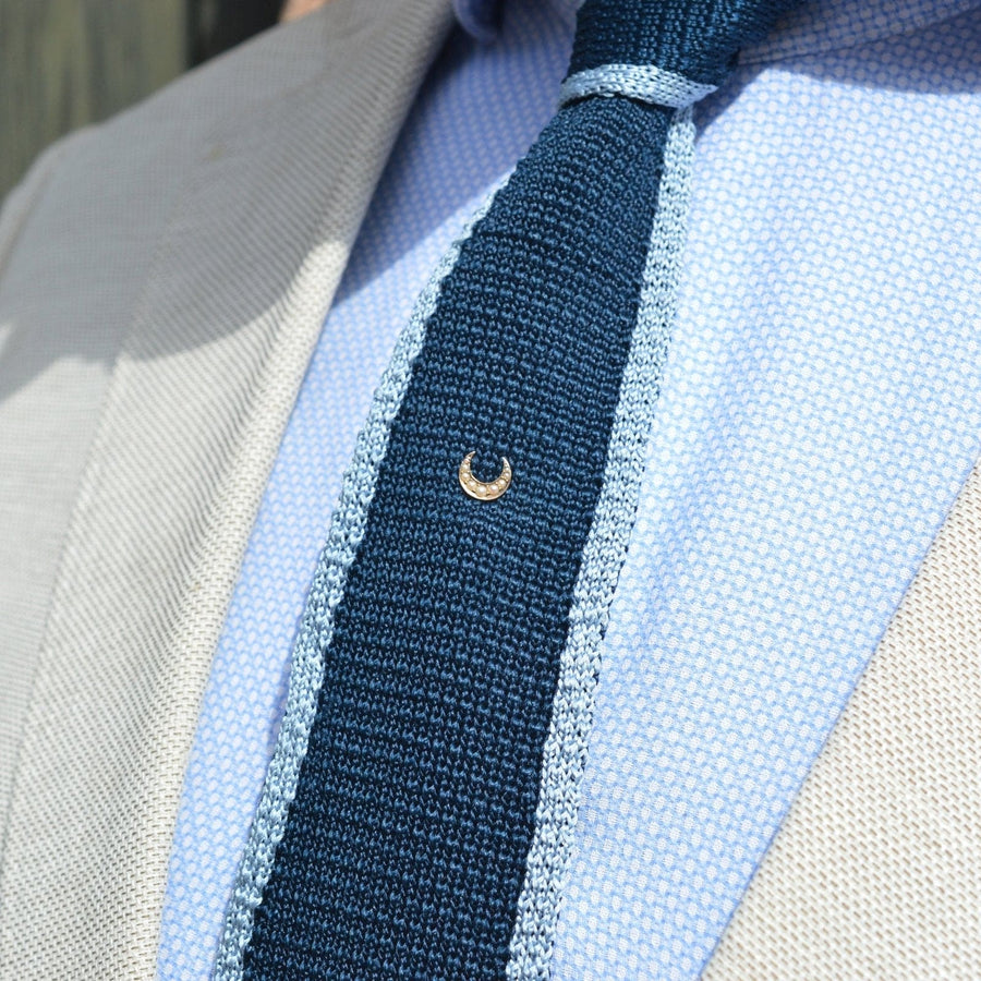 Edwardian 15ct Gold Cheshire Moon / "Wet Moon" Tie Pin with Split Pearls | Parkin and Gerrish | Antique & Vintage Jewellery