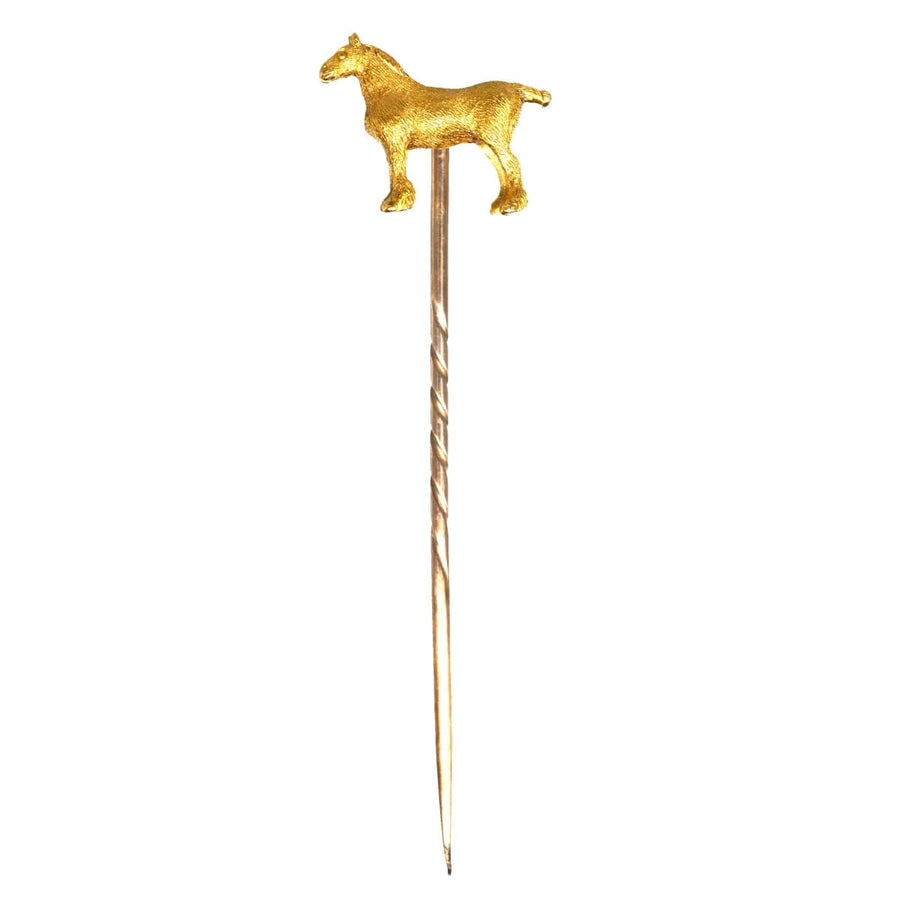 Edwardian 15ct Gold Show Shire Horse Tie Pin | Parkin and Gerrish | Antique & Vintage Jewellery