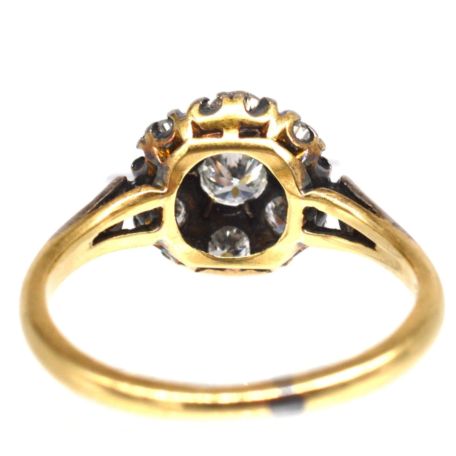 Edwardian 18ct Gold & Platinum Diamond Cluster Ring | Parkin and Gerrish | Antique & Vintage Jewellery