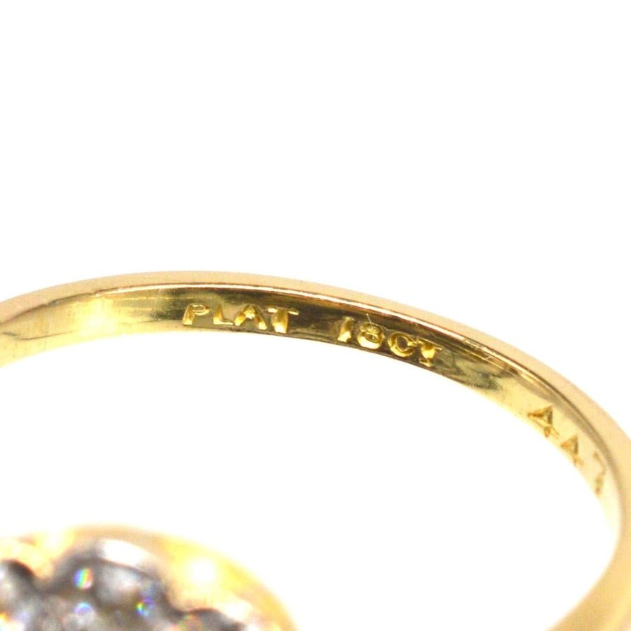 Edwardian 18ct Gold & Platinum, Sapphire & Diamond Cluster Ring | Parkin and Gerrish | Antique & Vintage Jewellery
