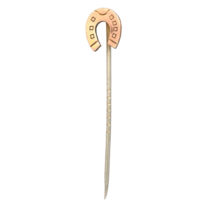 Edwardian 9ct Gold Lucky Horseshoe Tie Pin | Parkin and Gerrish | Antique & Vintage Jewellery