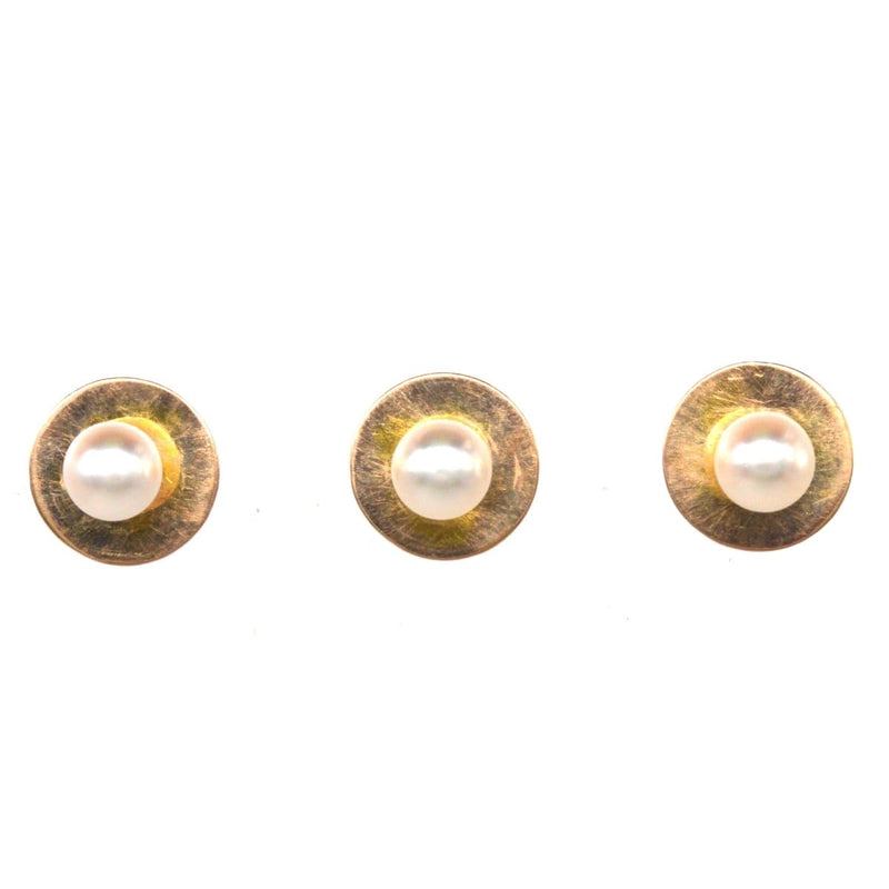 Edwardian 9ct Gold Natural Pearl Dress Studs