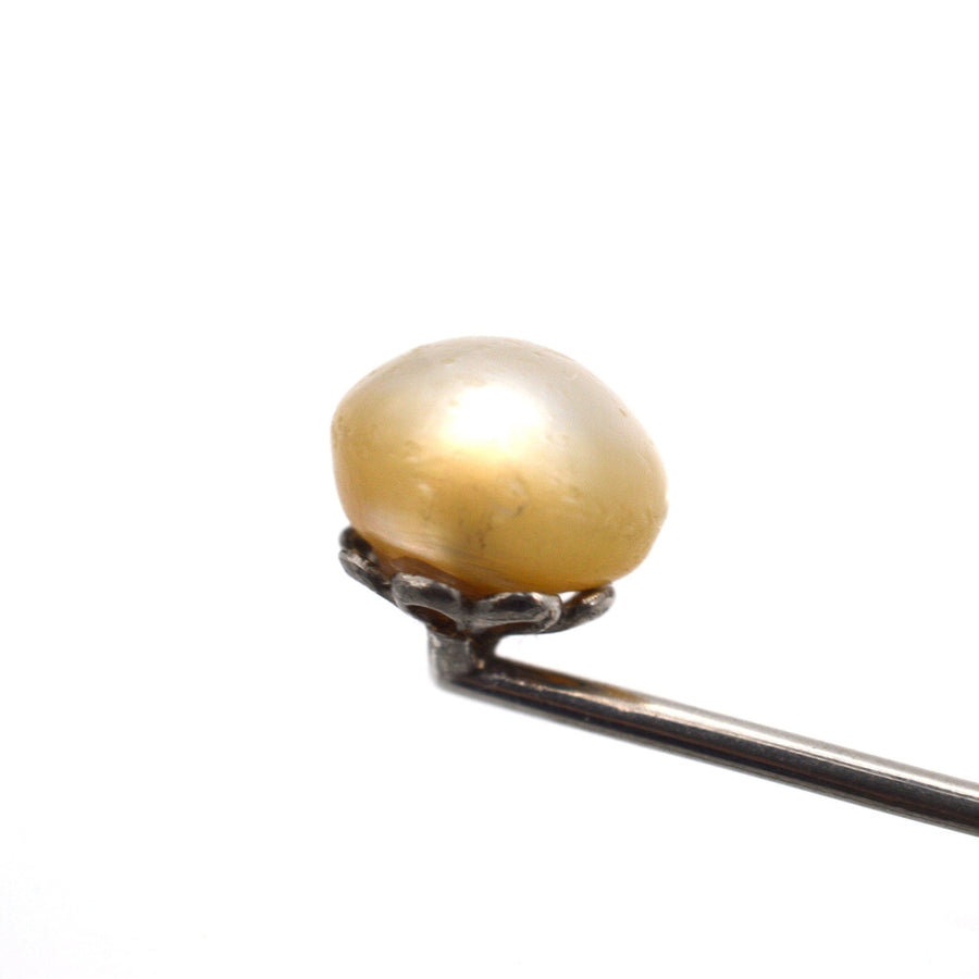 Edwardian Platinum & Natural Pearl Tie Pin | Parkin and Gerrish | Antique & Vintage Jewellery
