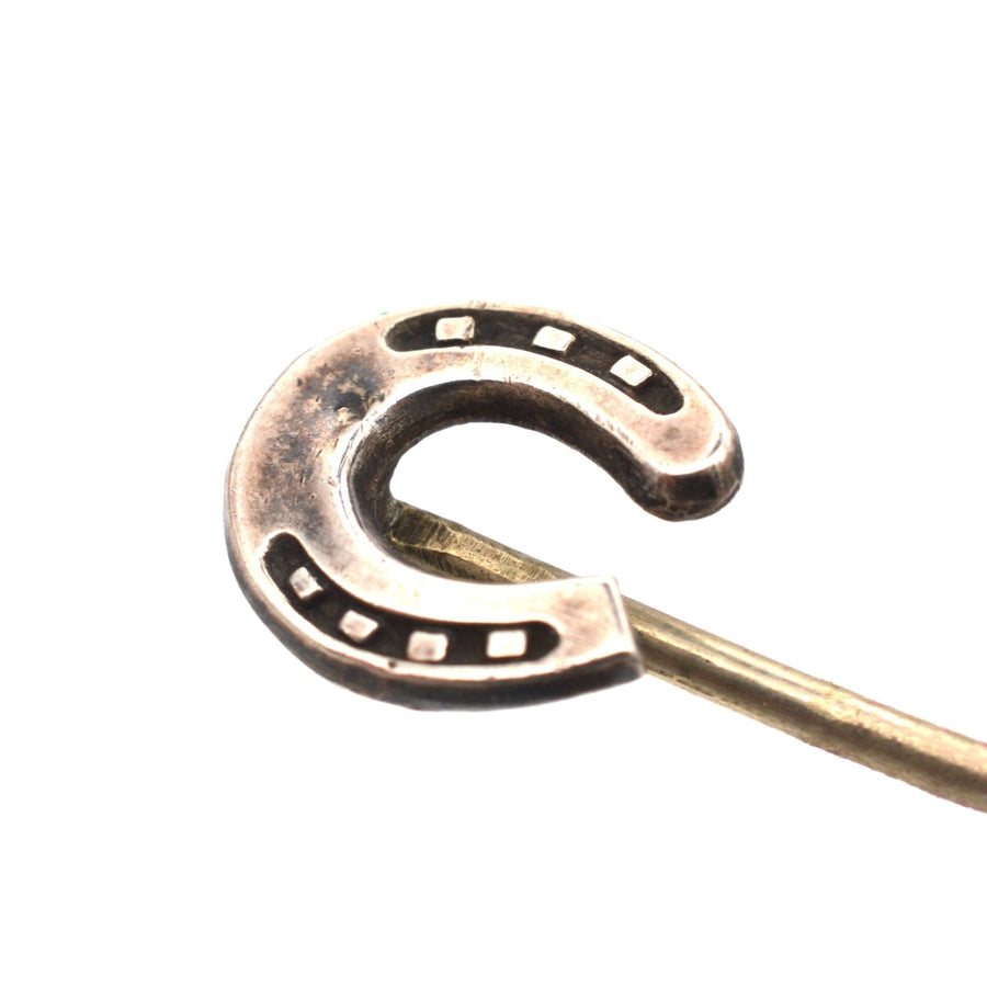 Edwardian Silver Lucky Horse Shoe Tie Pin | Parkin and Gerrish | Antique & Vintage Jewellery