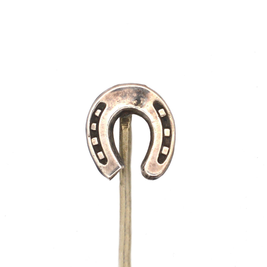 Edwardian Silver Lucky Horse Shoe Tie Pin | Parkin and Gerrish | Antique & Vintage Jewellery