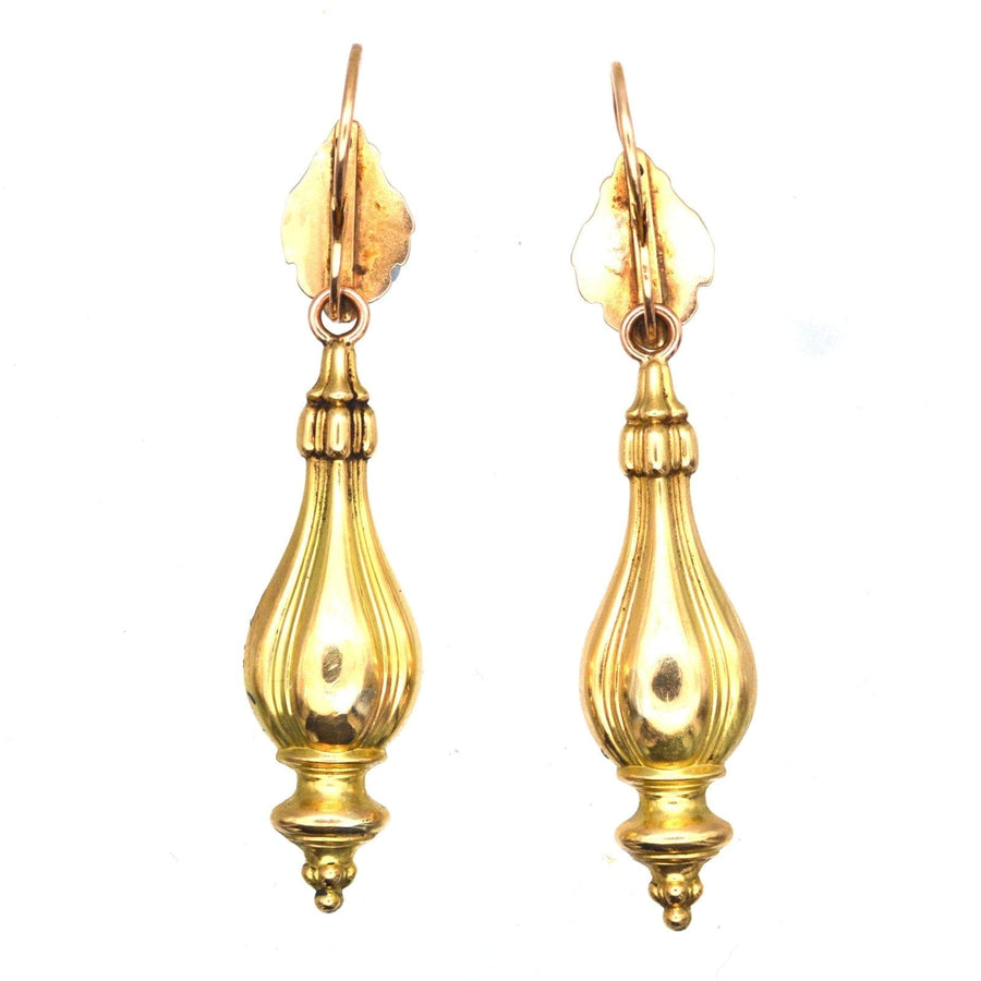 French 19th Century 18ct Gold 'Night And Day' Drop Earrings | Parkin and Gerrish | Antique & Vintage Jewellery
