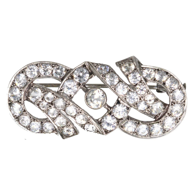 French Art Deco Silver Paste Brooch
