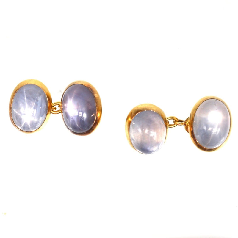 French Early 20th Century 18ct Gold Star Sapphire Cufflinks