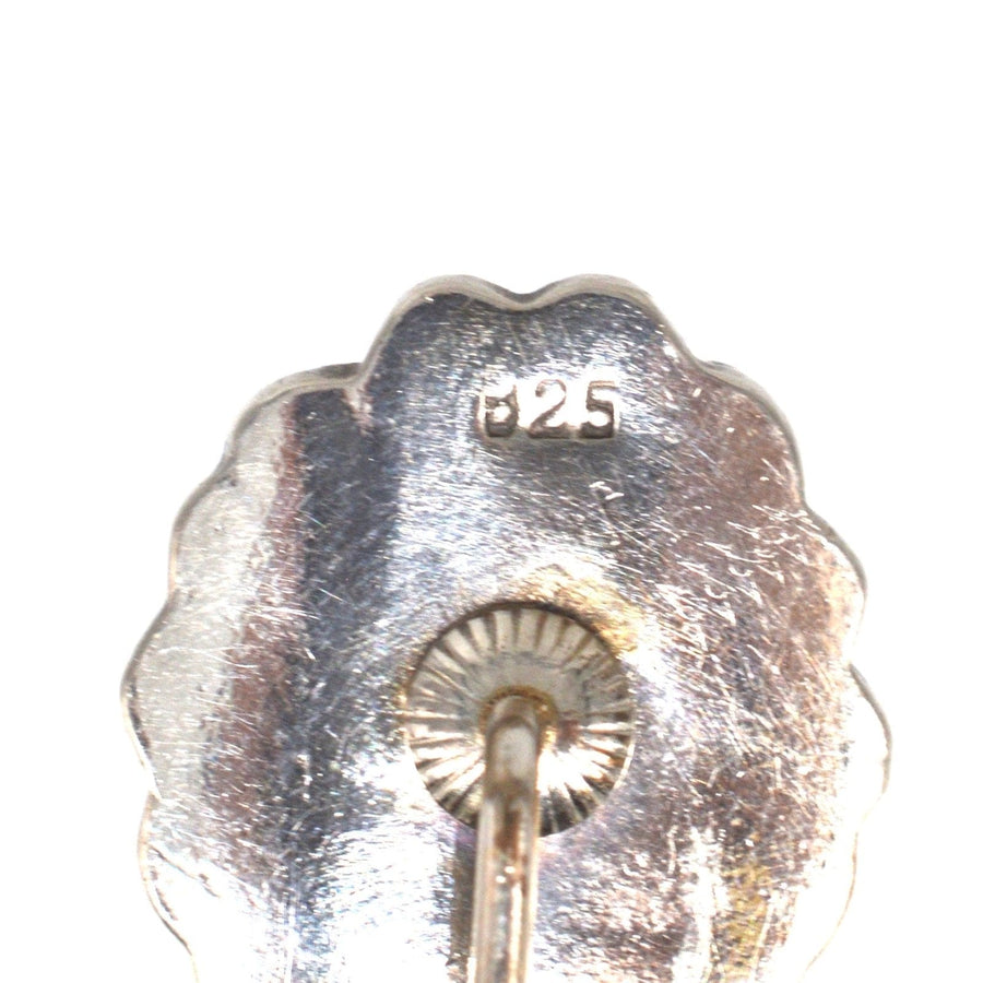 German 1940s Silver Frog on Lily Pad Tie Pin | Parkin and Gerrish | Antique & Vintage Jewellery