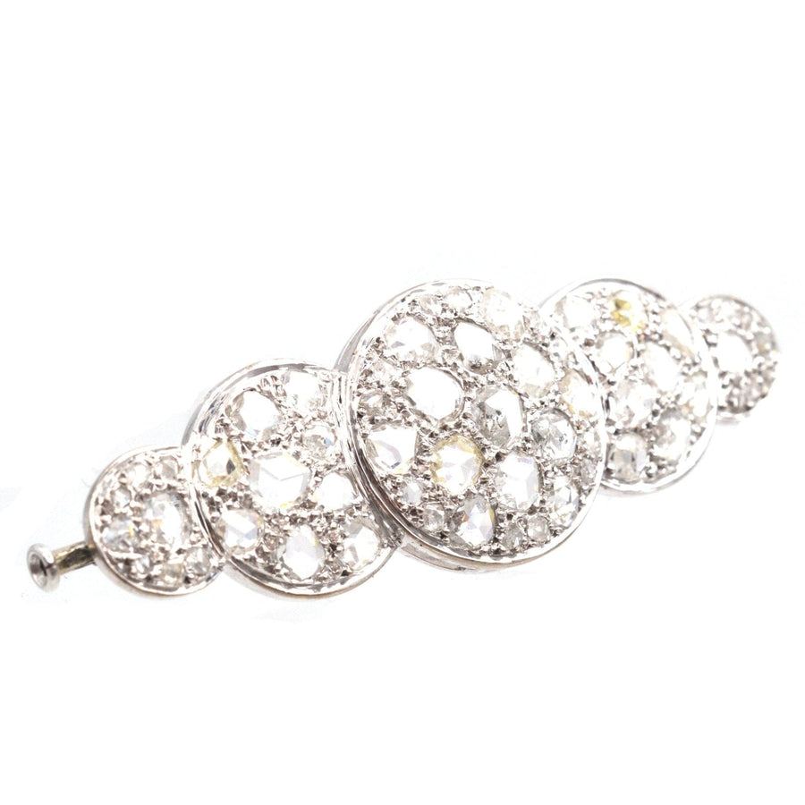 Large Art Deco Rose Cut Diamond Quintuple Circle Brooch | Parkin and Gerrish | Antique & Vintage Jewellery