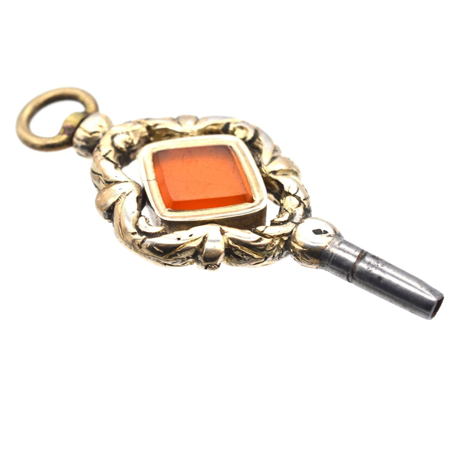 Large Regency Gold Cased Watch Key with Carnelian | Parkin and Gerrish | Antique & Vintage Jewellery