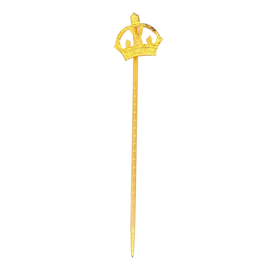 Late 1930s Royal Imperial State Crown Tie Pin | Parkin and Gerrish | Antique & Vintage Jewellery