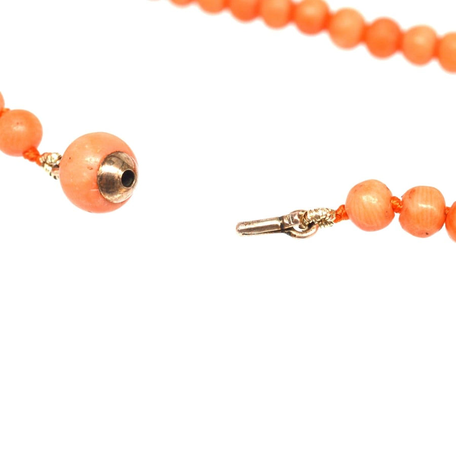 Mid 19th Century Gold Coral Bead Necklace | Parkin and Gerrish | Antique & Vintage Jewellery