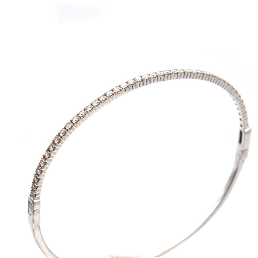 Modern 18ct White Gold, Diamond Bangle | Parkin and Gerrish | Antique & Vintage Jewellery